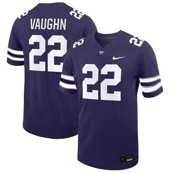 Mens Kansas State Wildcats #22 Deuce Vaughn Purple Stitched Jersey Dzhi->->NCAA Jersey